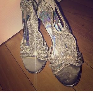 Silver studded high heels